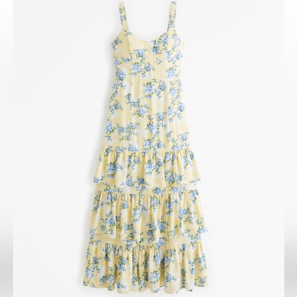 Drama ruffle tiered maxi dress